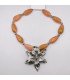 COLGANTE PIEDRAS CON DETALLE FLOR