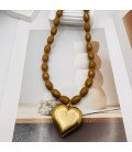 COLGANTE MARRON DETALLE CORAZON