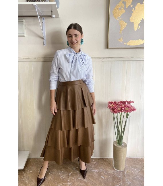 FALDA VOLANTES POLIPIEL