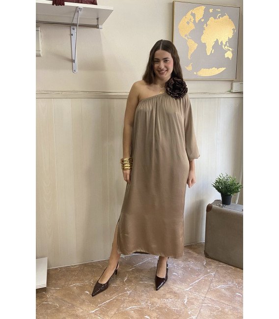 VESTIDO ASIMETRICO SATÉN