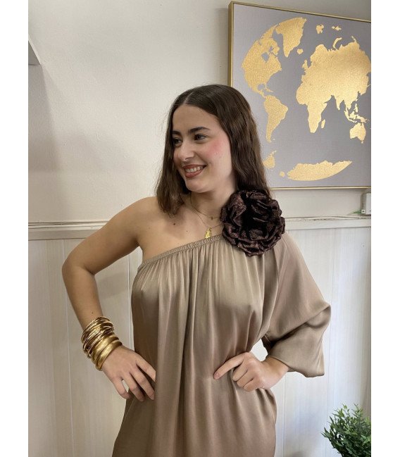 VESTIDO ASIMETRICO SATÉN