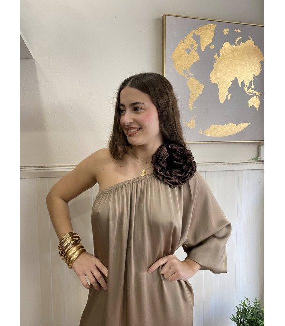 VESTIDO ASIMETRICO SATÉN