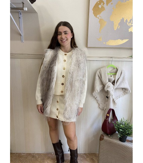 CONJUNTO LANA BOTONES DORADOS