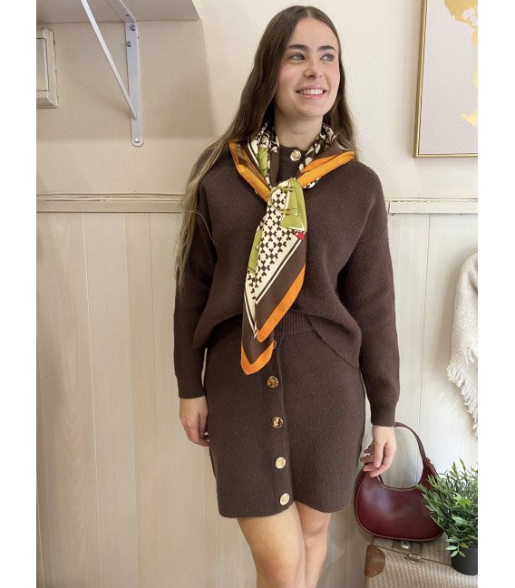 CONJUNTO LANA BOTONES DORADOS