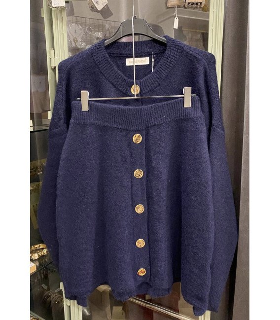 CONJUNTO LANA BOTONES DORADOS