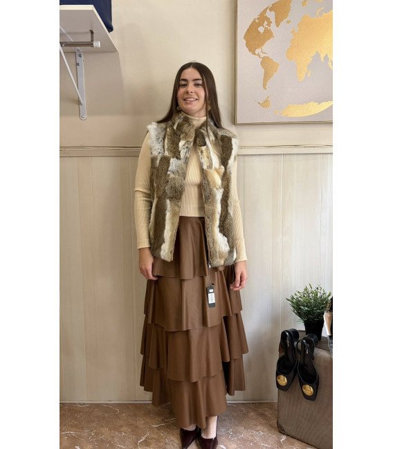 FALDA VOLANTES POLIPIEL