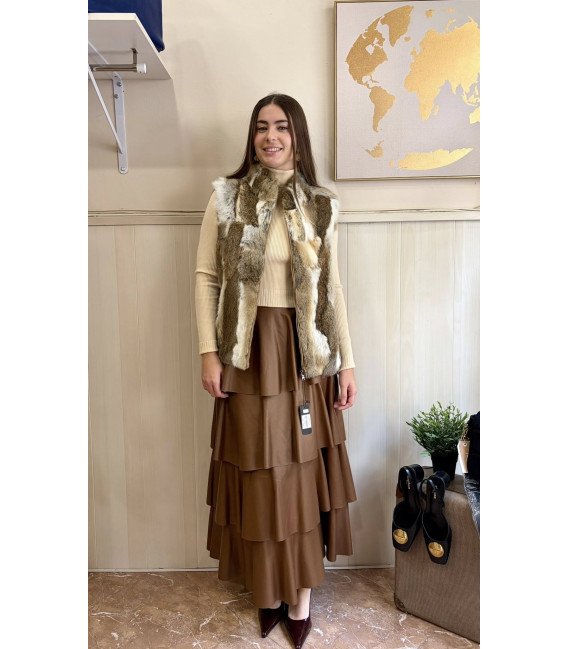 FALDA VOLANTES POLIPIEL