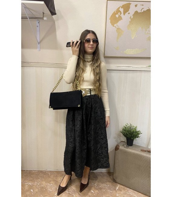 FALDA NEGRA DRAPEADA