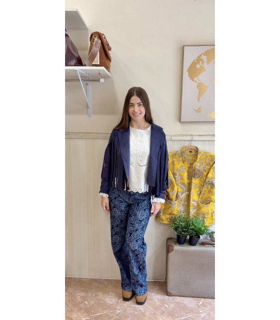 PANTALON VAQUERO ROSAS