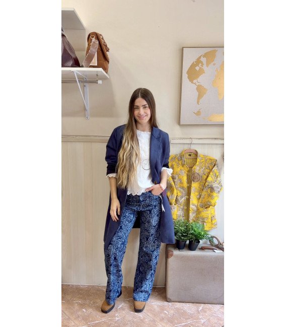 PANTALON VAQUERO ROSAS