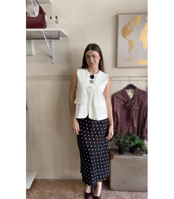 CHALECO BOTONES FLOR