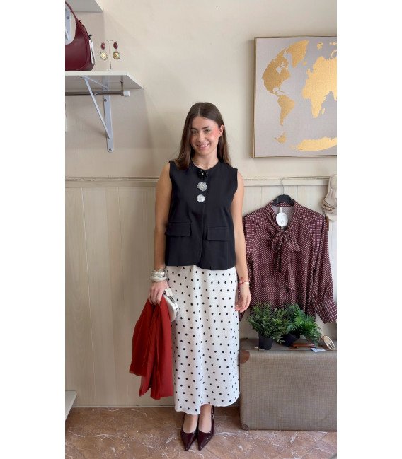 CHALECO BOTONES FLOR